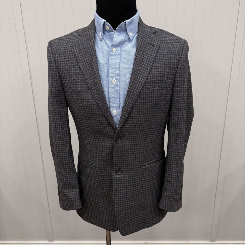 Jos. A. Bank 37R Multi Check 100% Wool 2-Button Dual-Vent Sports Coat